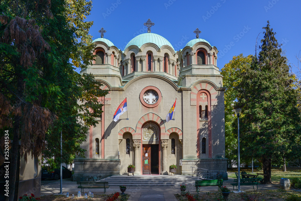 Belgrade, Serbia - October 06, 2018: Orthodox Church of the Holy Archangel Gabriel (serbian: Gavrilo) in Humska street, Belgrade