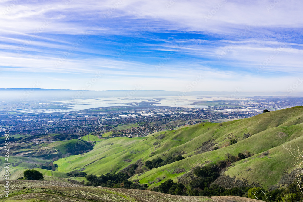 Aerial view of south San Francisco bay area, Milpitas, California