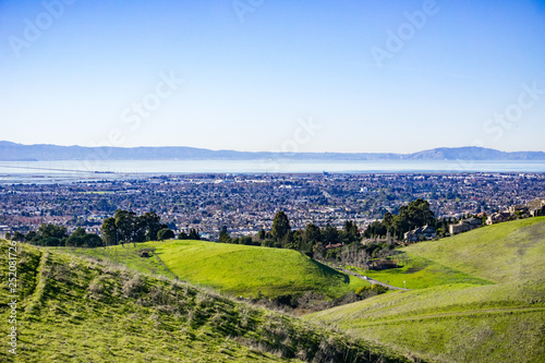 View towards the towns of east bay, San Francisco bay area, Hayward, California photo