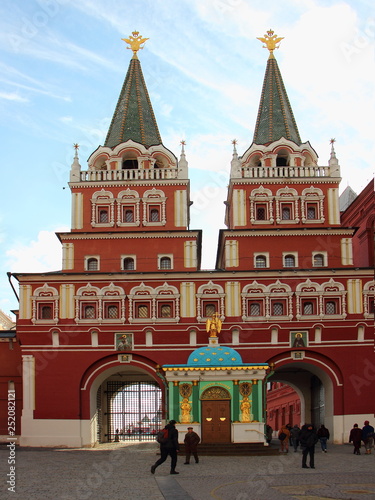 Resurrection gate - entrance to the Red square in Moscow / Russia