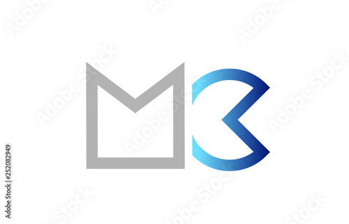 blue grey alphabet letter logo combination design