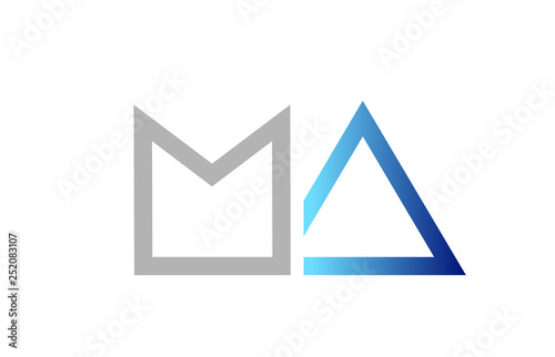 blue grey alphabet letter logo combination design