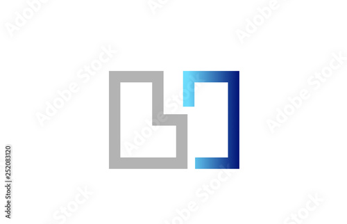blue grey alphabet letter logo combination design