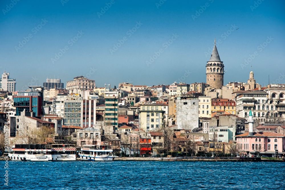 world locations,Asia,Europe,turkey,marmara,istanbul, beyoglu, golden horn, galata tower, golden horn