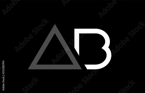 white black grey alphabet letter logo combination ab a b design