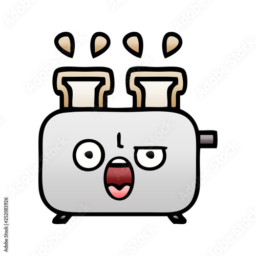 gradient shaded cartoon of a toaster