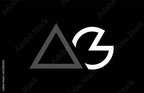 white black grey alphabet letter logo combination design