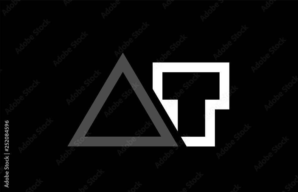 white black grey alphabet letter logo combination design