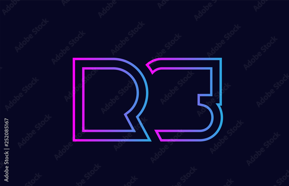 blue pink alphabet letter logo combination design blue pink alphabet letter logo combination design
