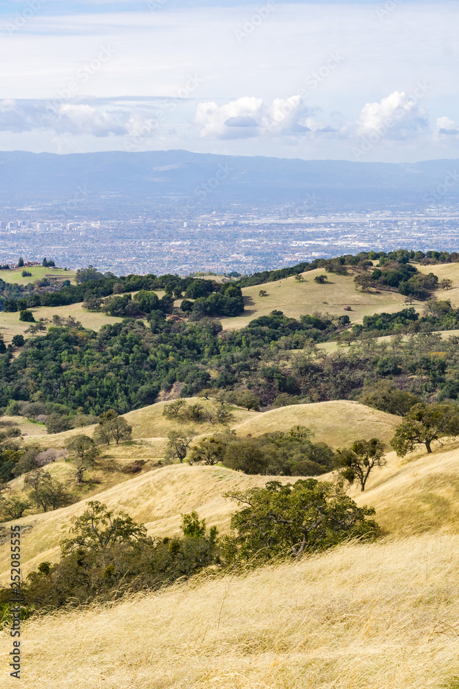 View towards San Jose and south San Francisco bay from Joseph Grant County Park, California