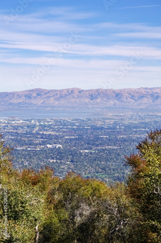 View towards South San Francisco bay from Rancho San Antonio trails, California © Sundry Photography