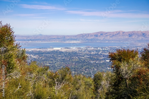 View towards South San Francisco bay, Rancho San Antonio park, California