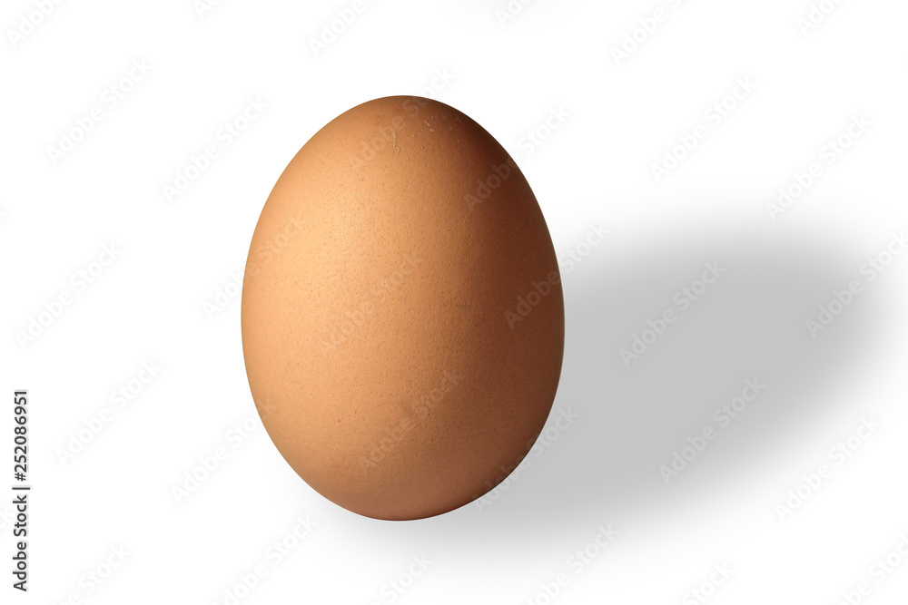 Raw brown chicken eggs on white background Raw brown chicken eggs on white background