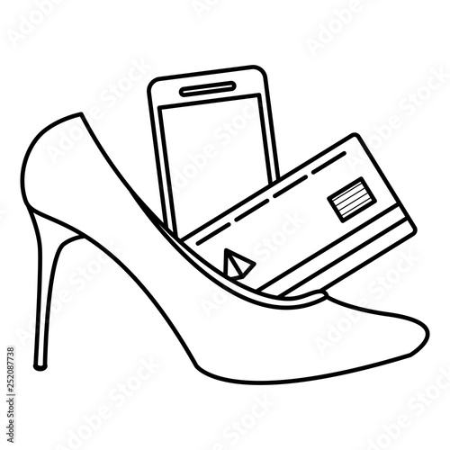 smartphone with heel shoe ecommerce
