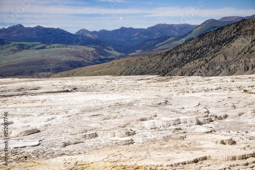 Travertine terraces at Mammoth Hot Springs, Yellowstone National Park