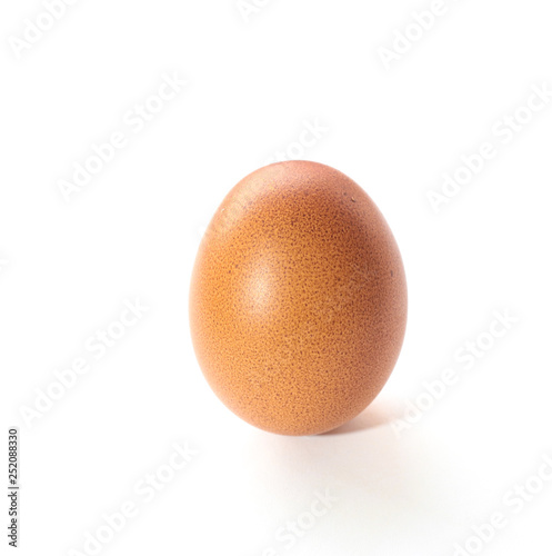 Raw brown chicken eggs on white background 