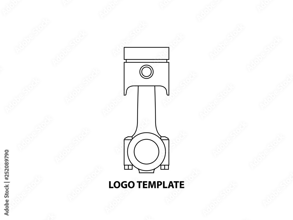 Engine piston line drawing sketch illustration Stock Vector Adobe Stock
