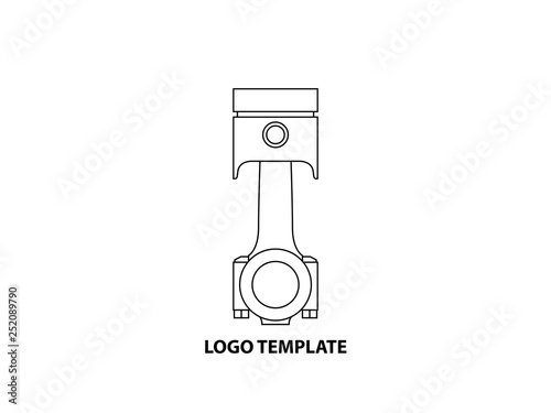 Engine piston line drawing sketch illustration  