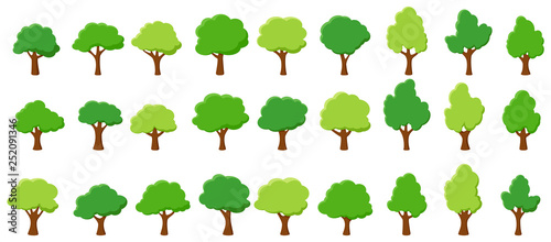 Cartoon garden green trees