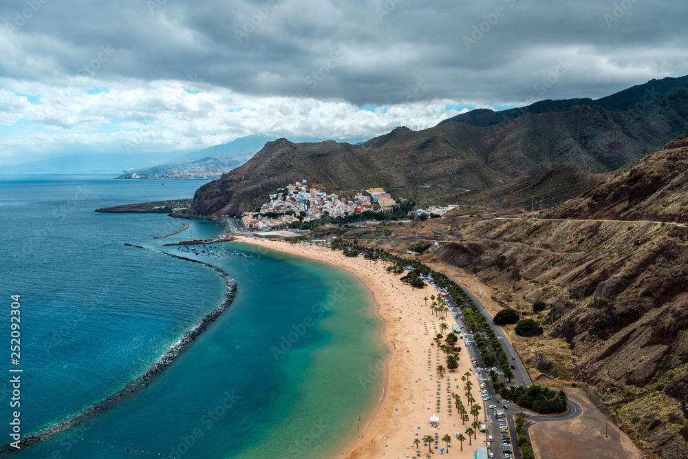 View of Las Teresitas Beach in a cloudy day, Tenerife - Canary Islands, Spain