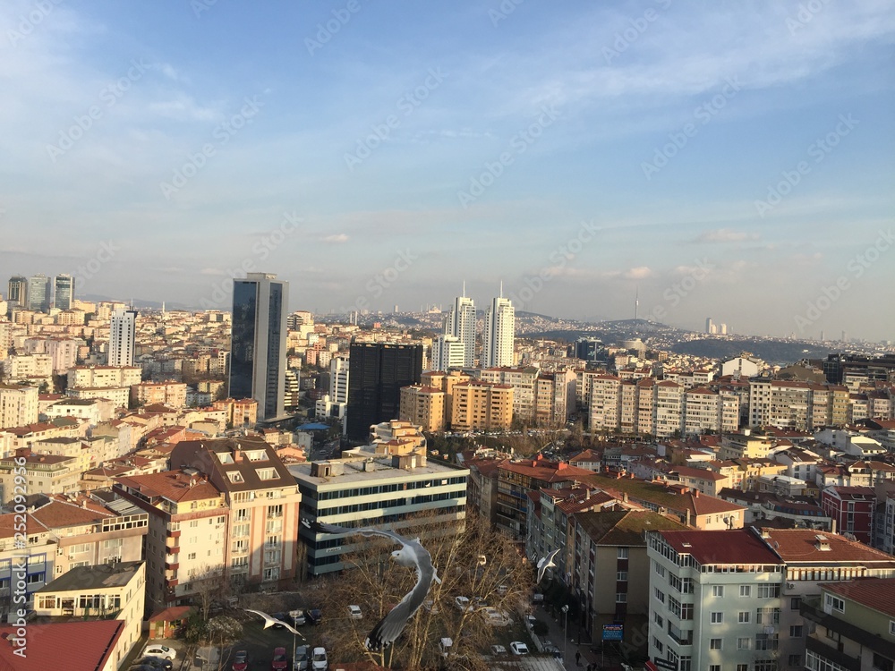 Istanbul city view at sunset