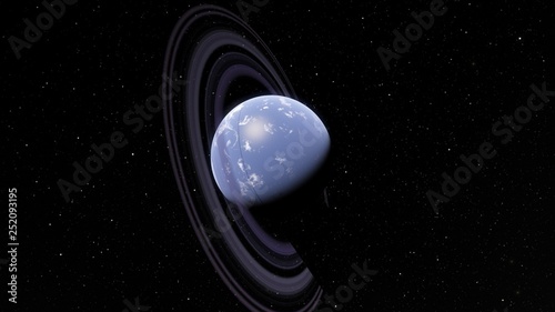 Fototapeta Naklejka Na Ścianę i Meble -  Exoplanet with rings Second Earth 3D illustration (Elements of this image furnished by NASA)