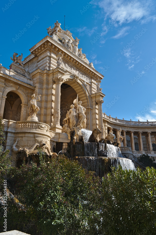 Fototapeta premium Palais Longchamp during a sunny day in Marseille, France