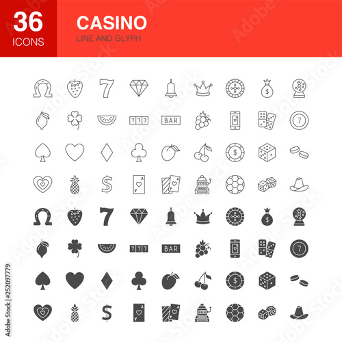 Casino Line Web Glyph Icons
