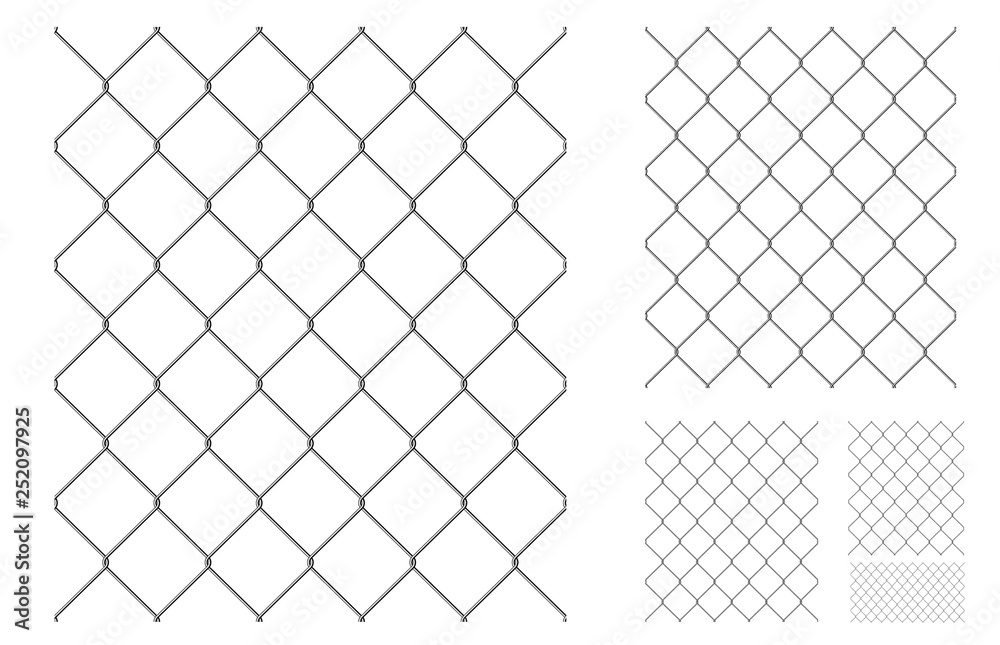 Realistic metal chain link fence. Realistic metal chain link fence.