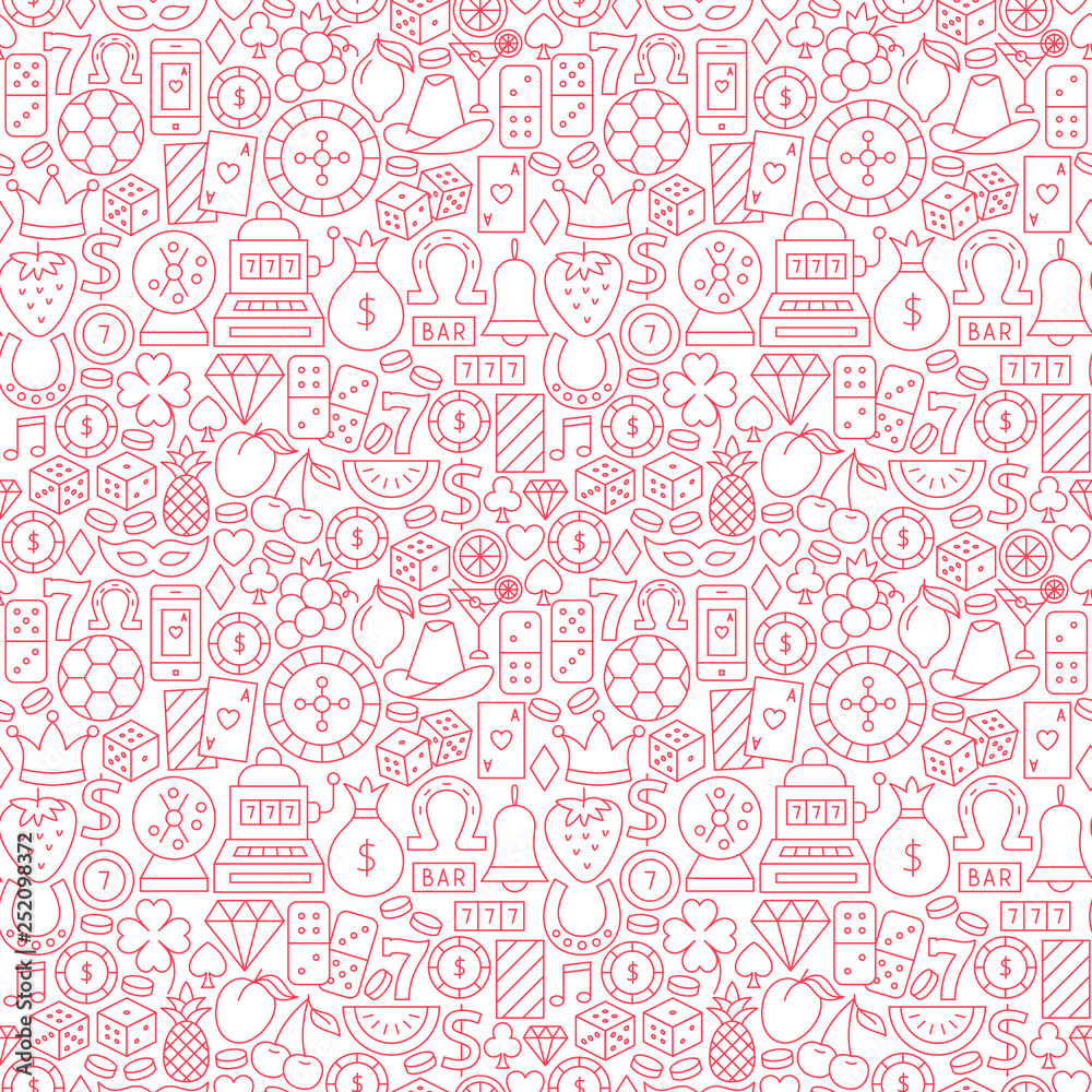 Casino Night Line Seamless Pattern