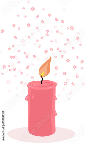 Scented candle with botanical fragrance, EPS 8 vector illustration