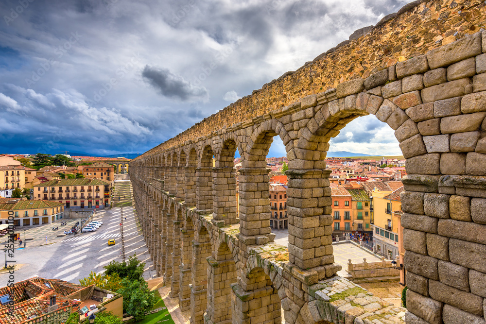 Segovia, Spain at the ancient Roman aqueduct