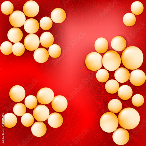 Staphylococcus aureus on a red background.