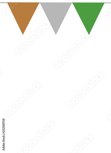 3 colored flags of ireland and st patricksday photo