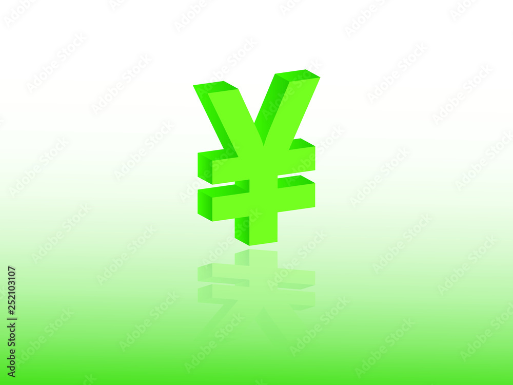 Yuan as Chinese currency in green color on light background vector illustration Yuan as Chinese currency in green color on light background vector illustration