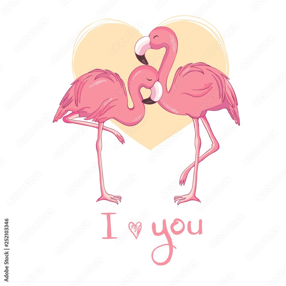 Fototapeta premium Flamingo bird illustration design on background