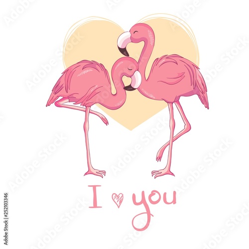 Flamingo bird illustration design on background