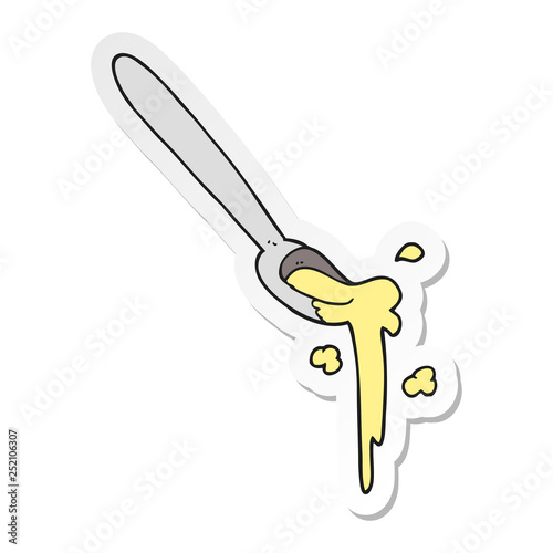 sticker of a cartoon spoonful