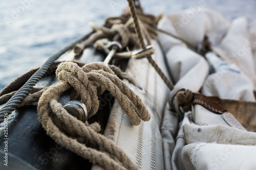 View of the wooden yard of an old sailing vessel photo