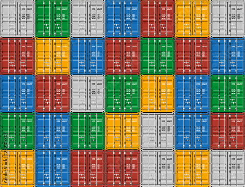 Colorful Shipping Cargo Container Pattern Vector Illustration