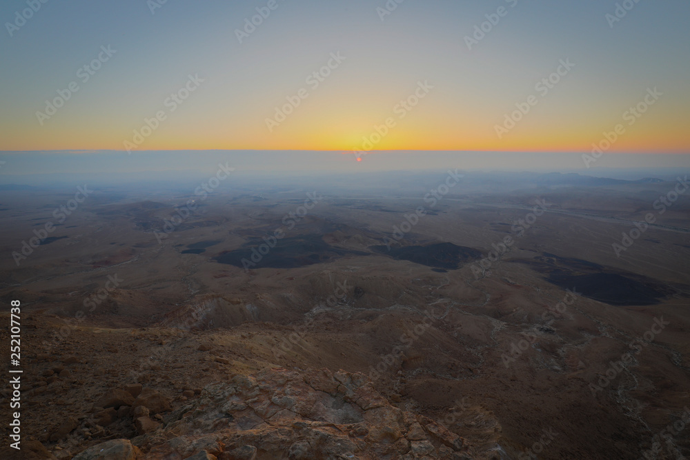 Sunrise over the Ramon Crater, Israel Sunrise over the Ramon Crater, Israel