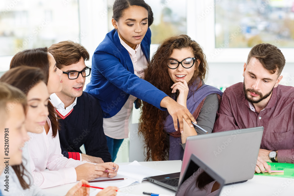 Fototapeta premium Creative team having a brainstorming session in the boardroom