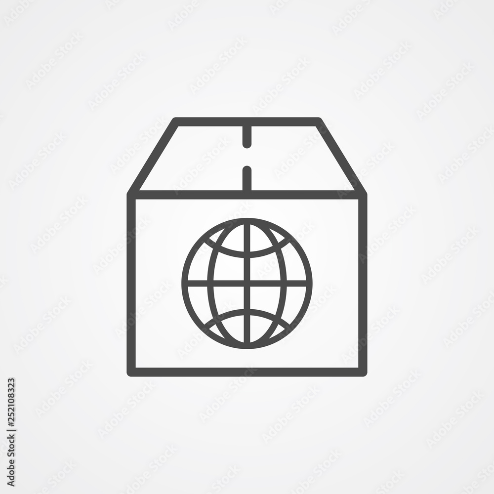 Global shipping vector icon sign symbol Global shipping vector icon sign symbol