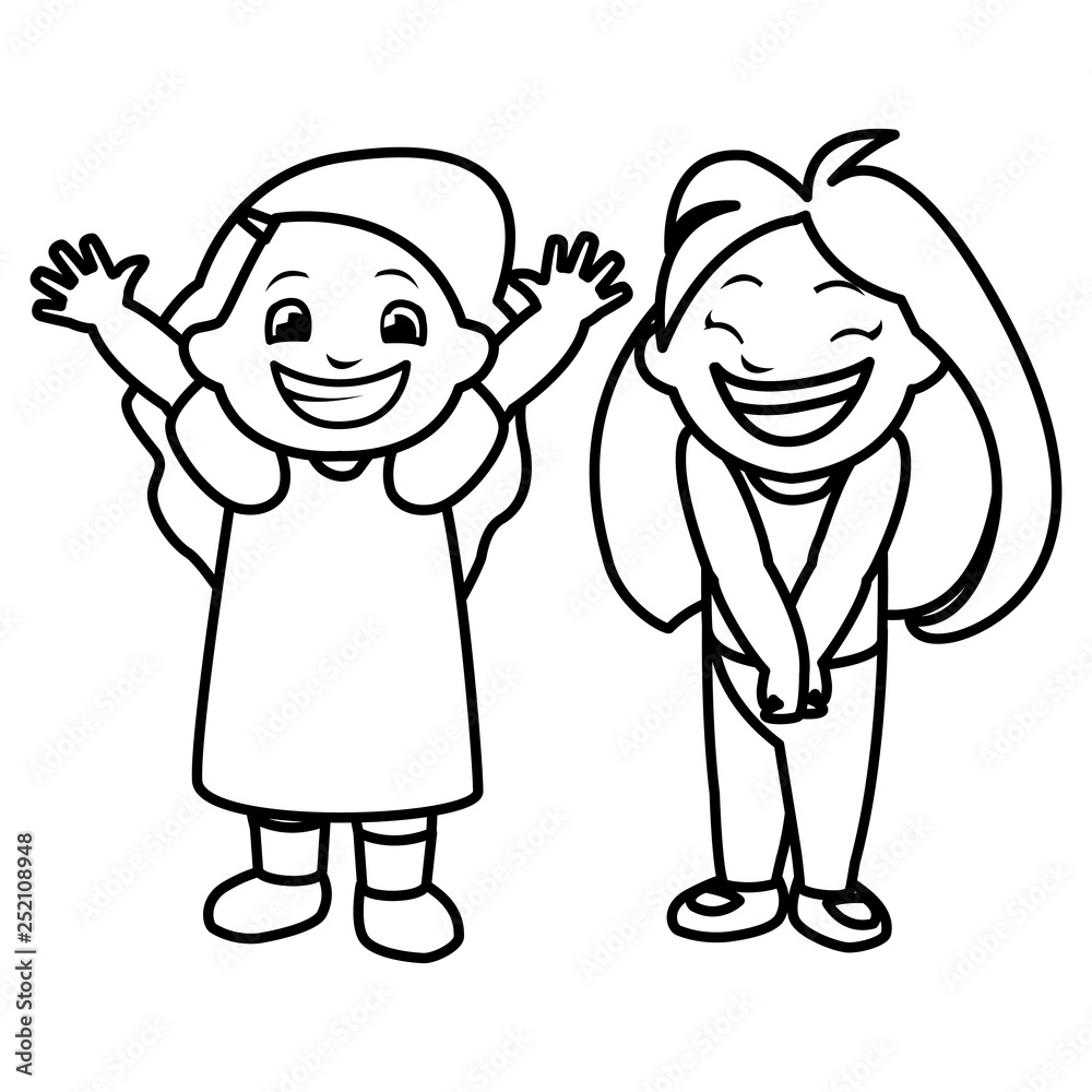 happy little girls celebrating