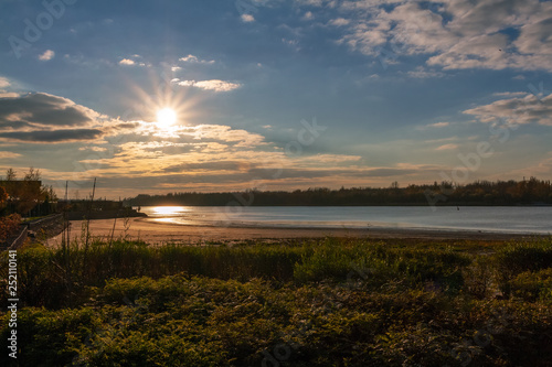 sunset over lake