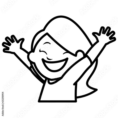 happy little girl character