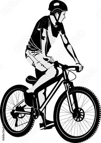 isolated man doing bike trick