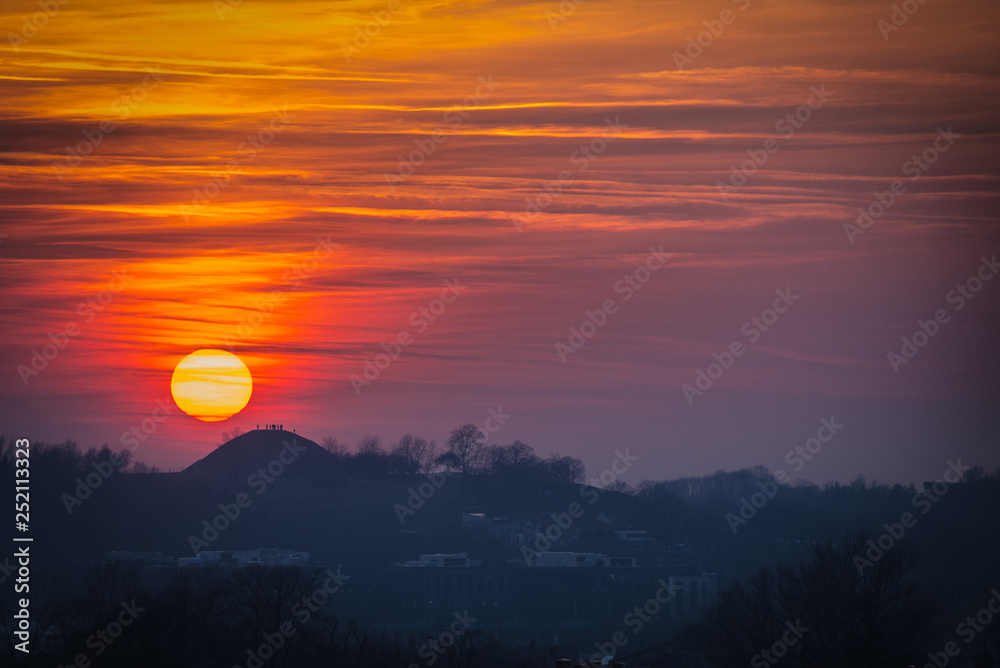 Zachód słońca nad Kopcem Krakusa