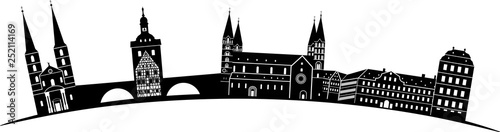 Bamberg skyline detailliert gebogen // Vektor