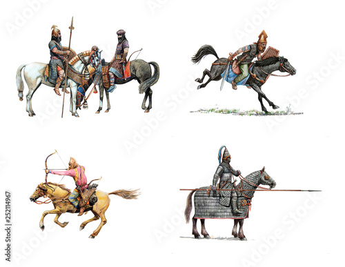 Fényképezés Ancient mounted warriors